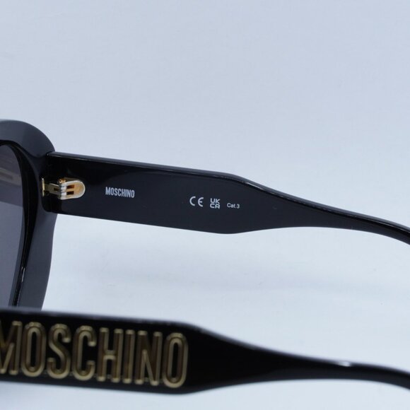 Moschino MOS152/S 0807 CU Sunglasses Black Geometric Frame, Yellow Lenses - Picture 5 of 10